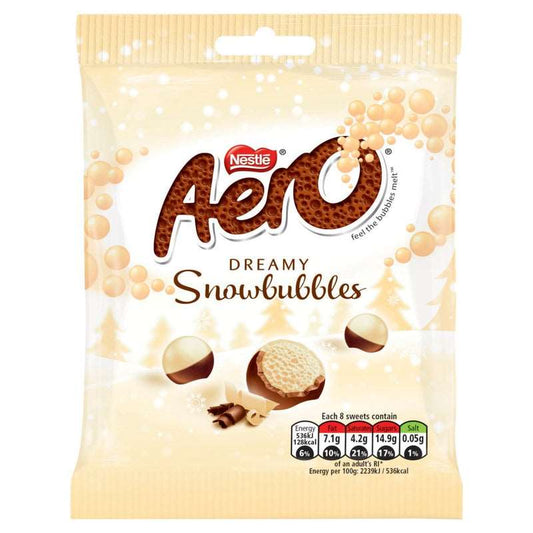 Aero Snowbubbles Milk Chocolate & White Chocolate Share Bag  (85g)