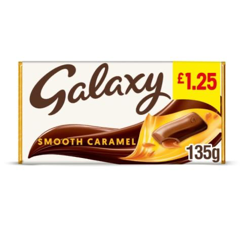 Galaxy Smooth Caramel & Milk Chocolate Block Bar 135g